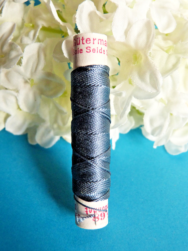 198BBIS Superb Coil Drawstring Silk Gutermann Domo " Parma Grey " N° 68
