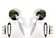 Pair Round Bowtie Teardrop Door Side Mirrors For  1963 1964  impala  belair cars