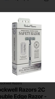 Rockwell Razors 2C Double Edge Safety Shaving Razor - White Chrome