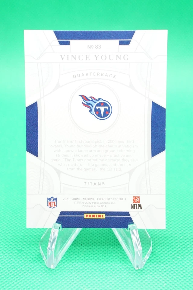 2021 National Treasures Base Purple SP /49 #83 Vince Young R6220J - Image 2 of 2
