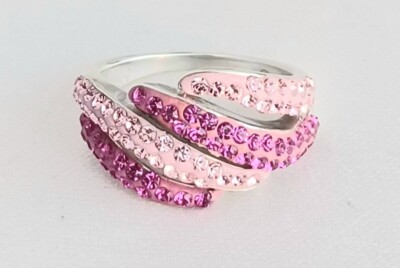 Schöner rosa 925AU All Sterling Ring Größe 7