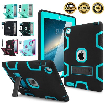 For Apple iPad 4th/3/2nd Gen Case 9.7'' Heavy Duty Rugged Shockproof Cover Stand