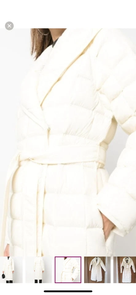 NUEVO $950 Mackage Allegra Mujer Talla M Acolchado Abrigo Chaqueta Crema Foto 4 de 4