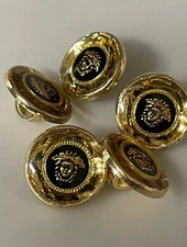 Medusa Gold/Black/ Buttons Plastic Shank 10 PIECE UPDATED!! WHILE SUPPLIES LAST!