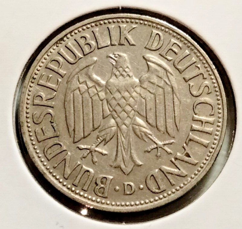 1950 D  Germany 1 Deutsche Mark Coin  - KM#110- Combined Shipping   - (IN#11658)