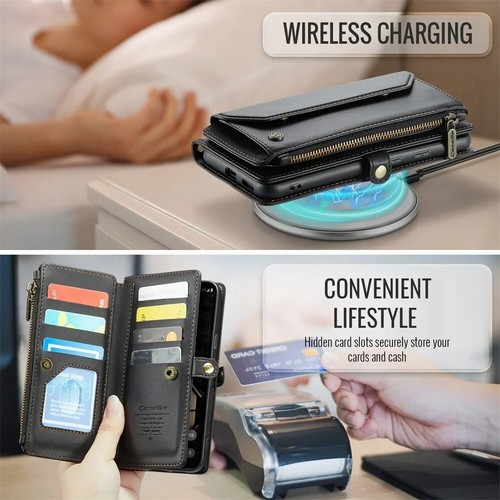 Luxury Wallet Flip Case for Google Pixel 9A/9Pro/XL/8Pro, Leather Card Holder - Picture 4 of 11