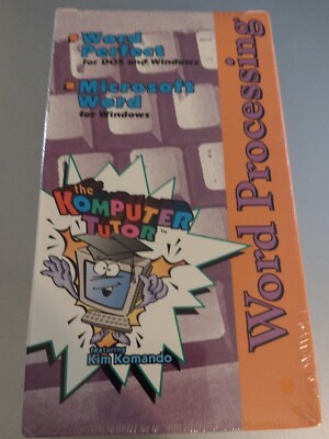 WORD PROCESSING The Komputer Tutor VHS Tape Word Perfect Microsoft 1993 New