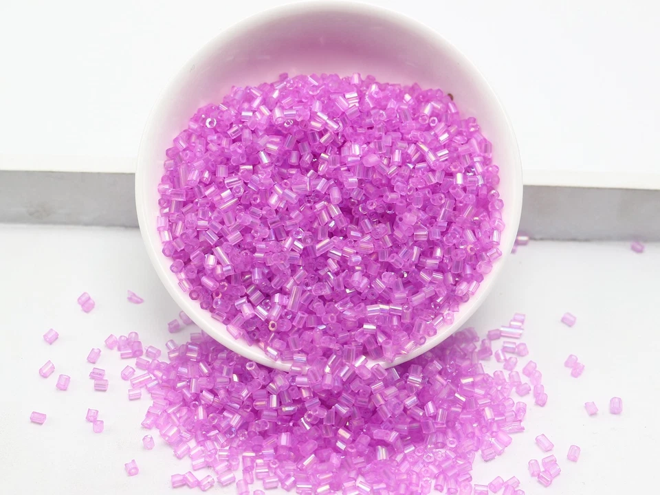 2500 pcs Glass Tube Bugle Beads 2X2mm Transparent AB Color Choice + Storage Box - Image 4 of 4