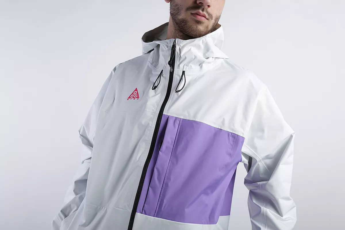 Men's Nike ACG Waterproof Packable Jacket NWT BQ7340-121 White/Lavender SZ SX-XL