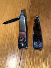 2x Stainless Steel Finger Nail Toe Handle SMALL CLIPPERS Trim nails Cutter .