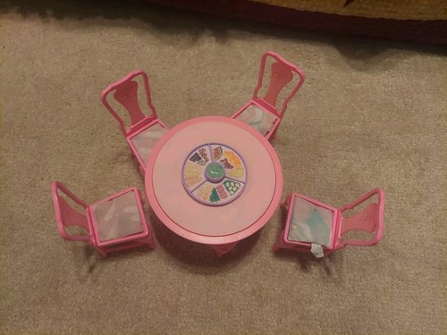 1984 Mattel Barbie dining table set with 4 chairs and cushions