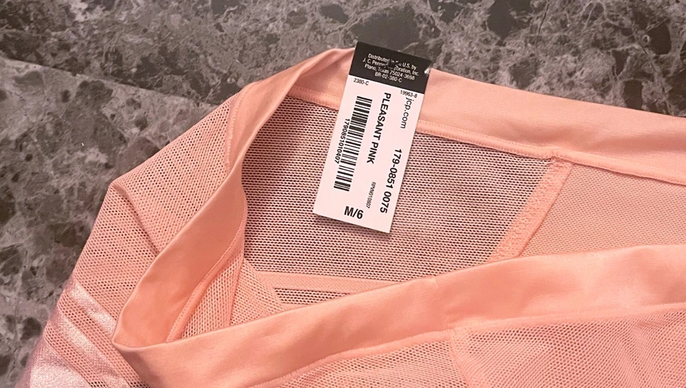 BRAGAS MODERNAS NUEVAS CON ETIQUETAS AMBRIELLE ROSA MEDIO SATINADO RAYAS LISAS MALLA Foto 4 de 4