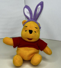 VTG Disney Mattel 1998 Winnie the Pooh Bear 7  Plush Beanie Easter Bunny Ears
