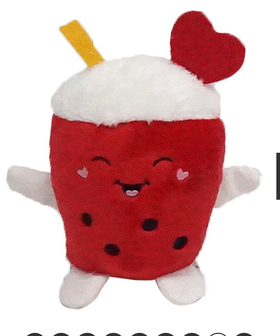 Seasonal Co Valentine’s Day Milk Shake Pink Hearts Plush Toy Stuffed Gift Idea