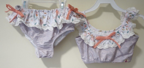 NWT Cheeky Plum Floral Two Piece Bathing Suit Girl's Size 8