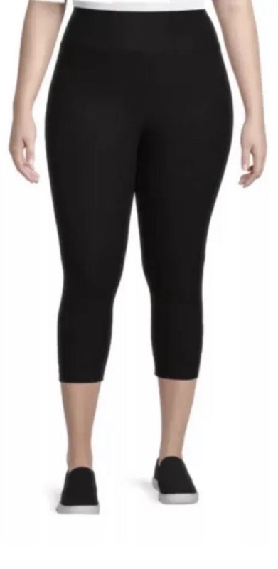 Terra and Sky Black High Rise Capri Leggings 1X NWT