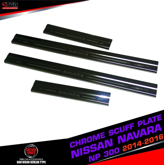 4 DOORS SCUFF PLATE STAINLESS STEEL FOR NISSAN NAVARA NP300 DOUBLE CAB