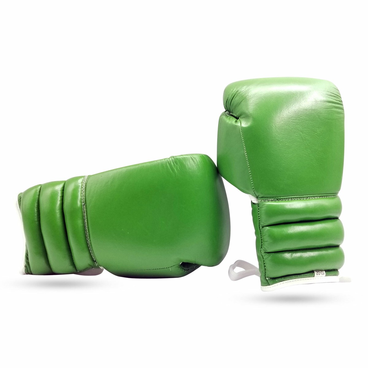 Woldorf USA Plain Green Boxing Gloves- Lace-Up Leather Kickboxing