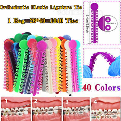 Dental Ortho Elastic Ligature Ties Colorful Bands For Dentistry Brackets Braces