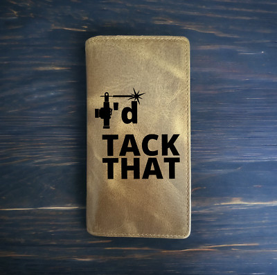 I'd Tack That Rodeo Wallet Cowboy Western Buffalo Leather Premium Quote NEW