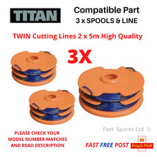 Spool & Twin Line TITAN TTB820GGT 600w Strimmer Grass Edge Trimmer FAST POST X3