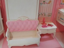 Barbie Mattel Casa Valigetta Rosa Bed And Bath Camera E Bagno richiudibile 1998
