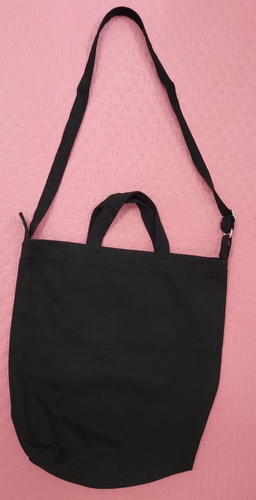 BAGGU "Google Pay" Duck Bag Cotton Canvas Tote Pocket Black Adjustable Strap - Picture 3 of 12
