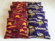 MINNESOTA GOPHERS VIKINGS CORNHOLE BEAN BAGS TAILGATE TOSS SET OF 8
