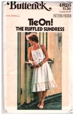 Tie On Wrap Halter Dress Sundress  Pattern Butterick 4836 Misses Small UN