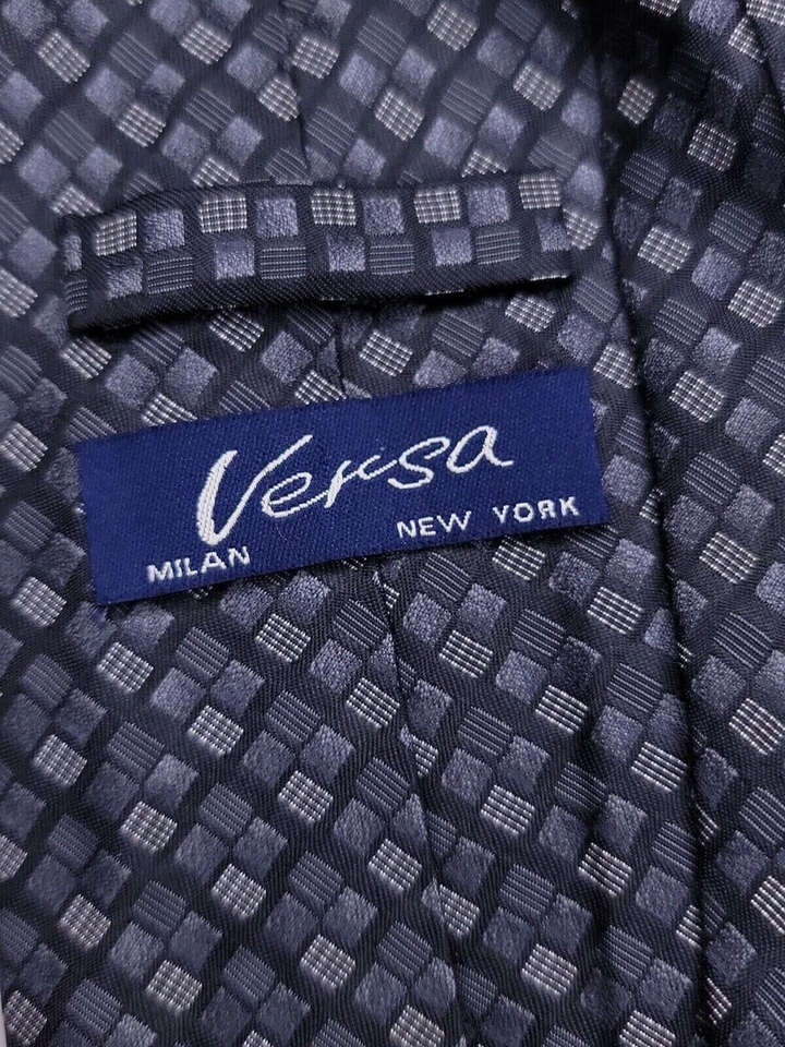 Corbata formal Versa para hombre 58"Lx3,75"W gris/negro Foto 3 de 4