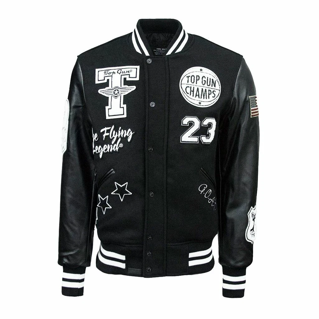 Top Gun The Flying Legend Varsity Jacket Black | eBay