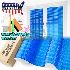 Intense Blue Cat Eye Frosted Film Glass Home Bathroom Window Security Privacy