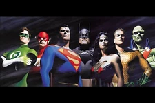 Justice League silk canvas Fabric Poster (36" x 24")