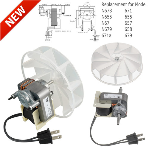 Bathroom Fan Motor For Nautilus N655 N679 N671 Broan 655 657 658 679A 671A N678
