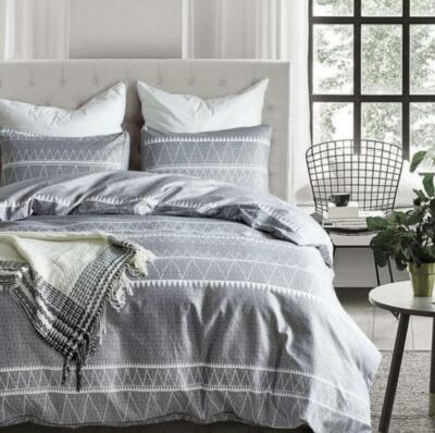 3D Grey Stripes ZHUA660 Bed Pillowcases Quilt Duvet Cover Set Queen King Zoe
