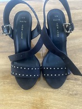 New Look Black Gold Stud Heels Sze 5 BNWT