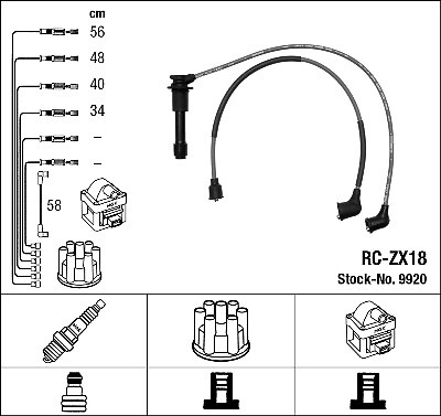 NGK 0641 – Kit Cavi Accensione 4 Condotti Per Ford Fiesta, Mondeo, Escort (Compatibile Con Numerosi Modelli)