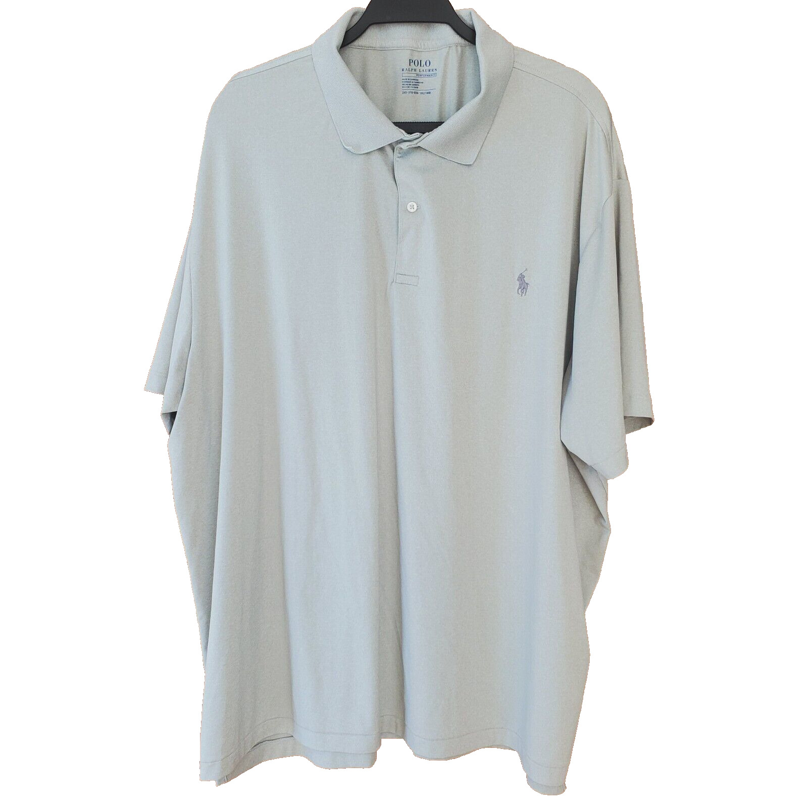 Polo Ralph Lauren Men Performance Tagless Polo Shirt Short Sleeve 2XB Gray Golf