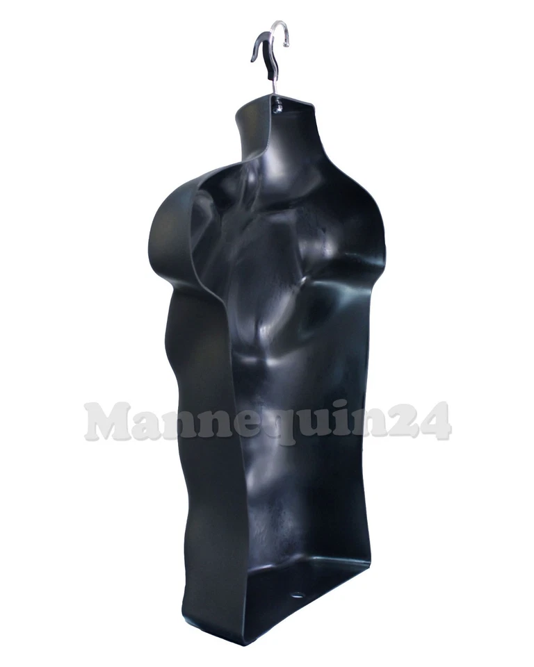 20 Pack - Male Torso Dress Body Form Hanging Mannequins Black Mean Clothing - Image 3 of 4