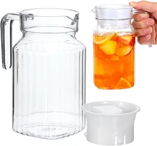 BESPORTBLE Transparent Plastic Pitcher with Lid - 20.3 Ounces, 