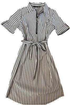 mille gabrielle Black And White Striped Dress With Zipper Front Size M