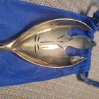 Vintage Silver Plate Salad Serving Set With Cobalt Blue Insert — photo 7