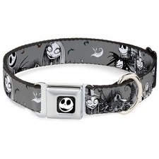 Dog Collar DYAL-Jack Expression7 Full Color Nightmare Before Christmas Jack & Sa
