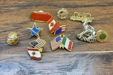 Lot Of Various Vintage USA Pins Flag President Ohio FOE SCS UEF&CO KENNEDY &more