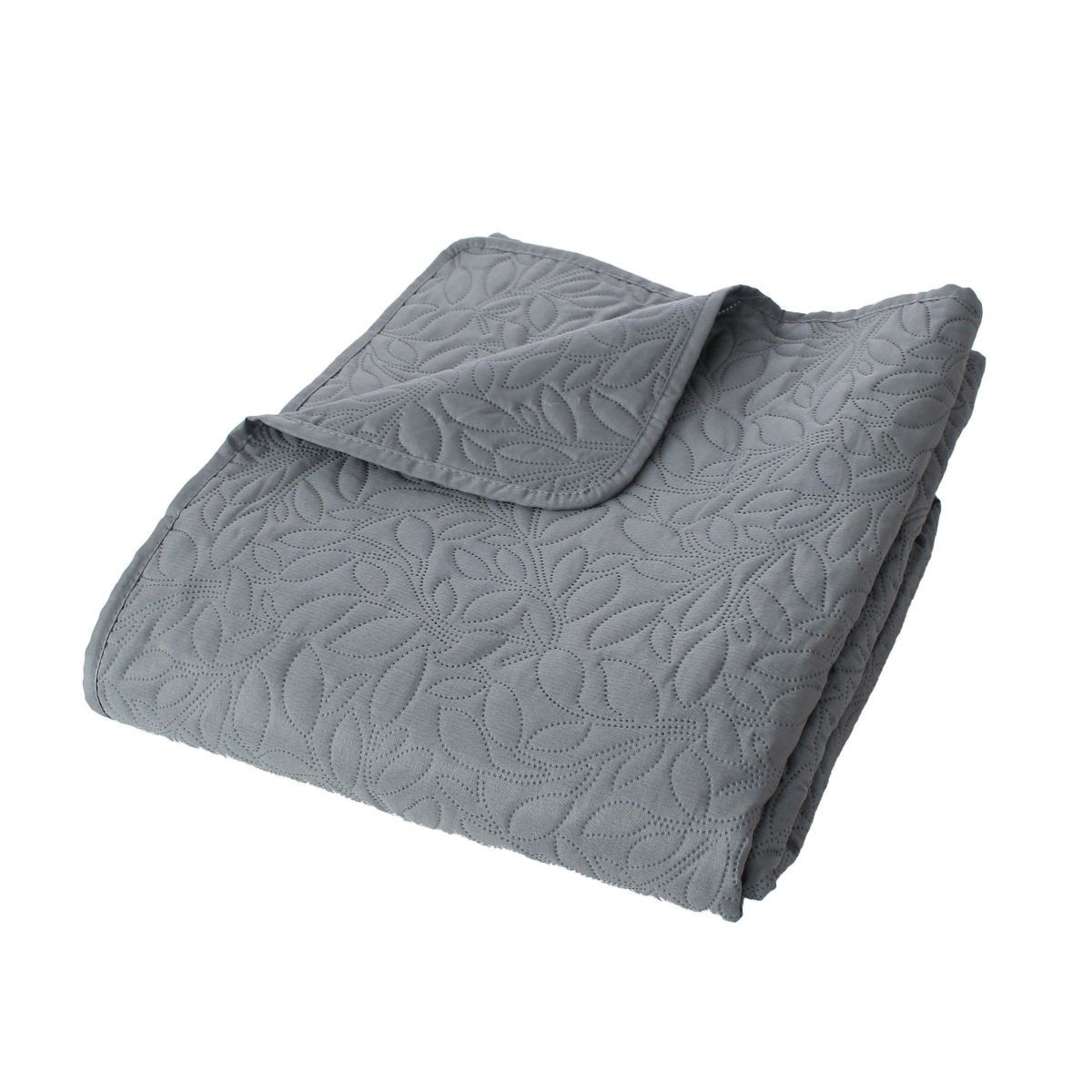 Couvre-lit en microfibre 220x240 cm Rosa gris pour lit deux personnes