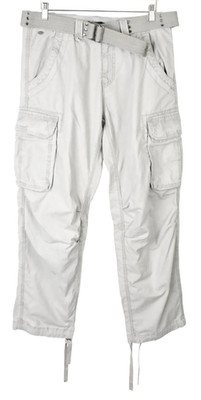 ANTONY MORATO Trousers Men's (UK) 32 Cargo Rigid Pockets Belted Zip Fly Grey