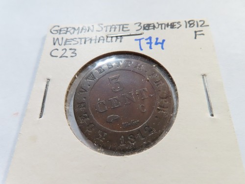 T74 Deutschland Westfalen Hieronymus Napoleon 1812 3 Centime Fine