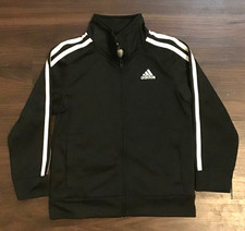 Adidas black full zip lightweight track jacket coat Youth 4T