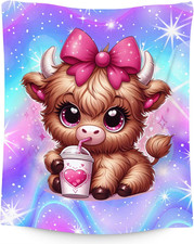 Highland Cow Blanket, Kids Blanket for Cow Lovers, Gifts for Girls Women, 40"X50