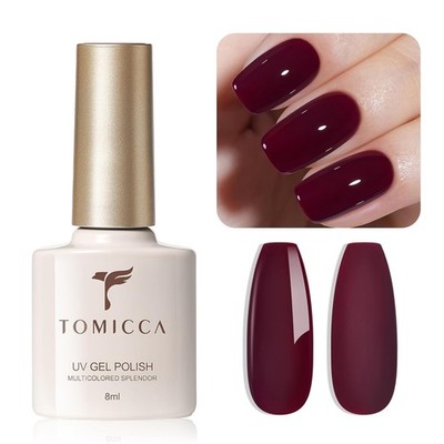 TOMICCA UV Gel Nagellack 8ml   Dunkelrot Soak Off LED Polish